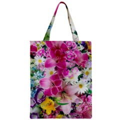 Colorful Flowers Patterns Zipper Classic Tote Bag