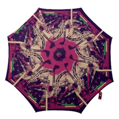 Pink City Retro Vintage Futurism Art Hook Handle Umbrellas (medium) by BangZart