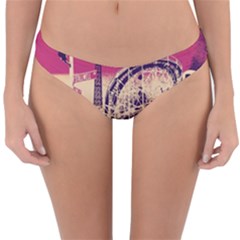 Pink City Retro Vintage Futurism Art Reversible Hipster Bikini Bottoms by BangZart