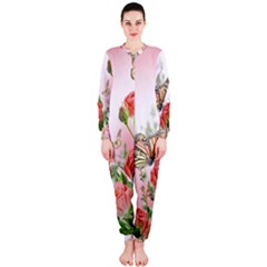 Flora Butterfly Roses Onepiece Jumpsuit (ladies)  by BangZart