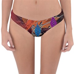 Colorful Leaves Reversible Hipster Bikini Bottoms