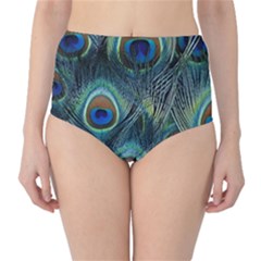 Feathers Art Peacock Sheets Patterns High-waist Bikini Bottoms