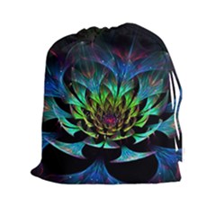 Fractal Flowers Abstract Petals Glitter Lights Art 3d Drawstring Pouches (xxl)