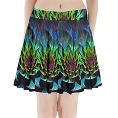 Fractal Flowers Abstract Petals Glitter Lights Art 3d Pleated Mini Skirt