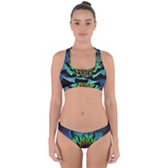 Fractal Flowers Abstract Petals Glitter Lights Art 3d Cross Back Hipster Bikini Set