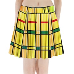 Line Rainbow Grid Abstract Pleated Mini Skirt