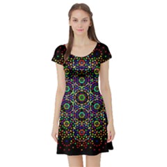 The Flower Of Life Short Sleeve Skater Dress