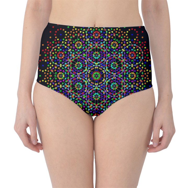 The Flower Of Life High-Waist Bikini Bottoms