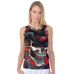 Confederate Flag Usa America United States Csa Civil War Rebel Dixie Military Poster Skull Women s Basketball Tank Top by BangZart