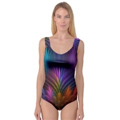Colored Rays Symmetry Feather Art Princess Tank Leotard  by BangZart