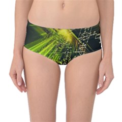 Electronics Machine Technology Circuit Electronic Computer Technics Detail Psychedelic Abstract Patt Mid-waist Bikini Bottoms by BangZart