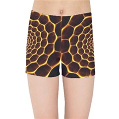 Honeycomb Art Kids Sports Shorts