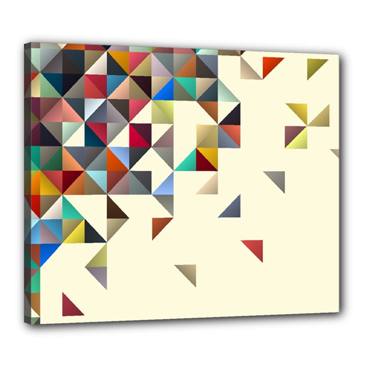 Retro Pattern Of Geometric Shapes Canvas 24  x 20 