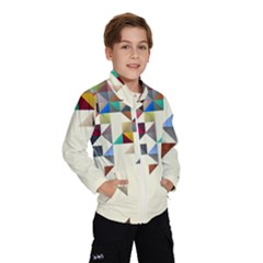 Retro Pattern Of Geometric Shapes Wind Breaker (kids)