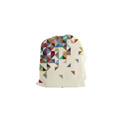 Retro Pattern Of Geometric Shapes Drawstring Pouches (xs) 