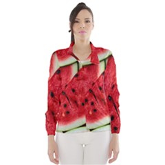 Fresh Watermelon Slices Texture Wind Breaker (women)