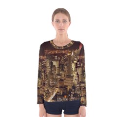 New York City At Night Future City Night Women s Long Sleeve Tee