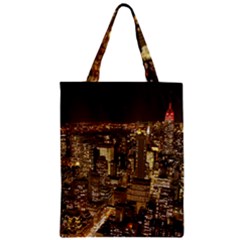 New York City At Night Future City Night Zipper Classic Tote Bag by BangZart