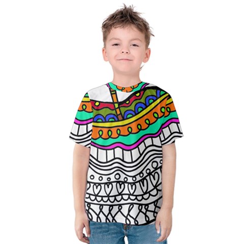 Abstract Apple Art Colorful Kids  Cotton Tee by Nexatart