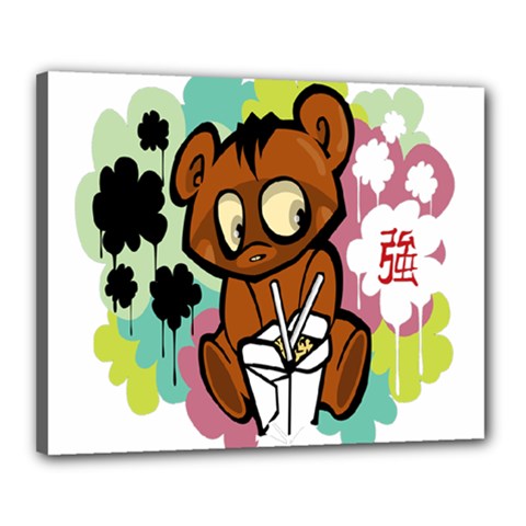 Bear Cute Baby Cartoon Chinese Canvas 20  X 16  by Nexatart