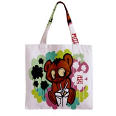 Bear Cute Baby Cartoon Chinese Zipper Grocery Tote Bag by Nexatart