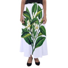 Bitter Branch Citrus Edible Floral Flared Maxi Skirt