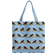 Sparrows Zipper Grocery Tote Bag