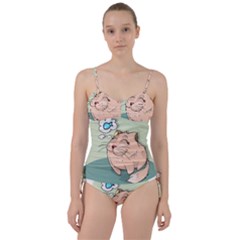 Cat Animal Fish Thinking Cute Pet Sweetheart Tankini Set by Nexatart