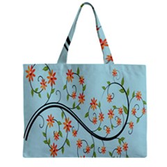 Branch Floral Flourish Flower Zipper Mini Tote Bag by Nexatart