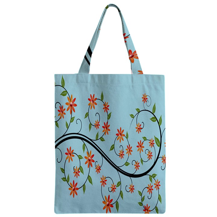 Branch Floral Flourish Flower Zipper Classic Tote Bag