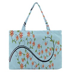 Branch Floral Flourish Flower Medium Zipper Tote Bag by Nexatart