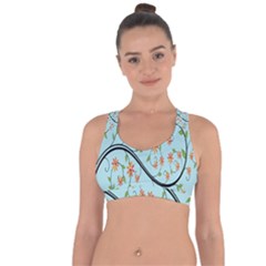 Branch Floral Flourish Flower Cross String Back Sports Bra by Nexatart