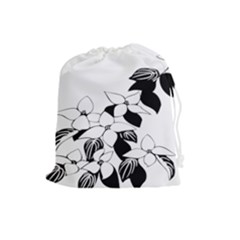 Ecological Floral Flowers Leaf Drawstring Pouches (large)  by Nexatart