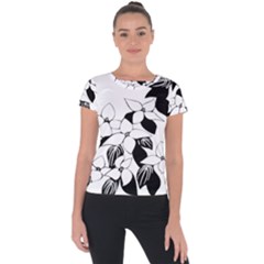 Ecological Floral Flowers Leaf Short Sleeve Sports Top  by Nexatart