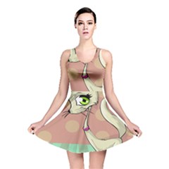 Cat Food Eating Breakfast Gourmet Reversible Skater Dress by Nexatart