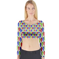 Colorful Shiny Eat Edible Food Long Sleeve Crop Top