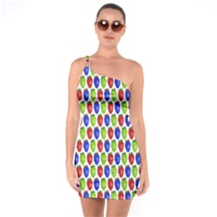 Colorful Shiny Eat Edible Food One Soulder Bodycon Dress by Nexatart