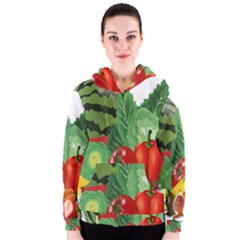 Fruits Vegetables Artichoke Banana Women s Zipper Hoodie by Nexatart