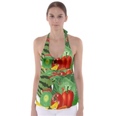 Fruits Vegetables Artichoke Banana Babydoll Tankini Top by Nexatart