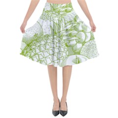 Fruits Vintage Food Healthy Retro Flared Midi Skirt by Nexatart