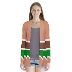 Hamburger Fast Food A Sandwich Drape Collar Cardigan