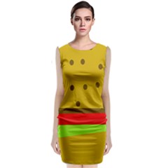 Hamburger Food Fast Food Burger Sleeveless Velvet Midi Dress by Nexatart