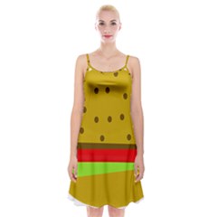 Hamburger Food Fast Food Burger Spaghetti Strap Velvet Dress