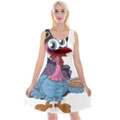 Turkey Animal Pie Tongue Feathers Reversible Velvet Sleeveless Dress by Nexatart