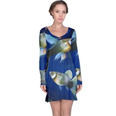 Marine Fishes Long Sleeve Nightdress