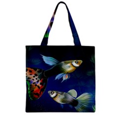 Marine Fishes Zipper Grocery Tote Bag