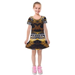 Textures Snake Skin Patterns Kids  Short Sleeve Velvet Dress