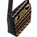 Lion African Vector Pattern Flap Messenger Bag (L)  View2