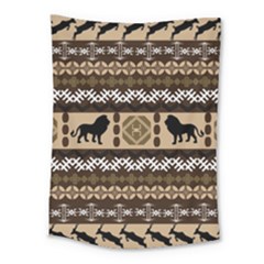 Lion African Vector Pattern Medium Tapestry