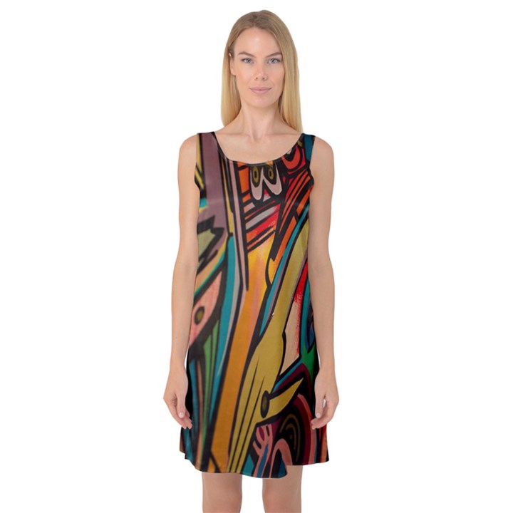 Vivid Colours Sleeveless Satin Nightdress